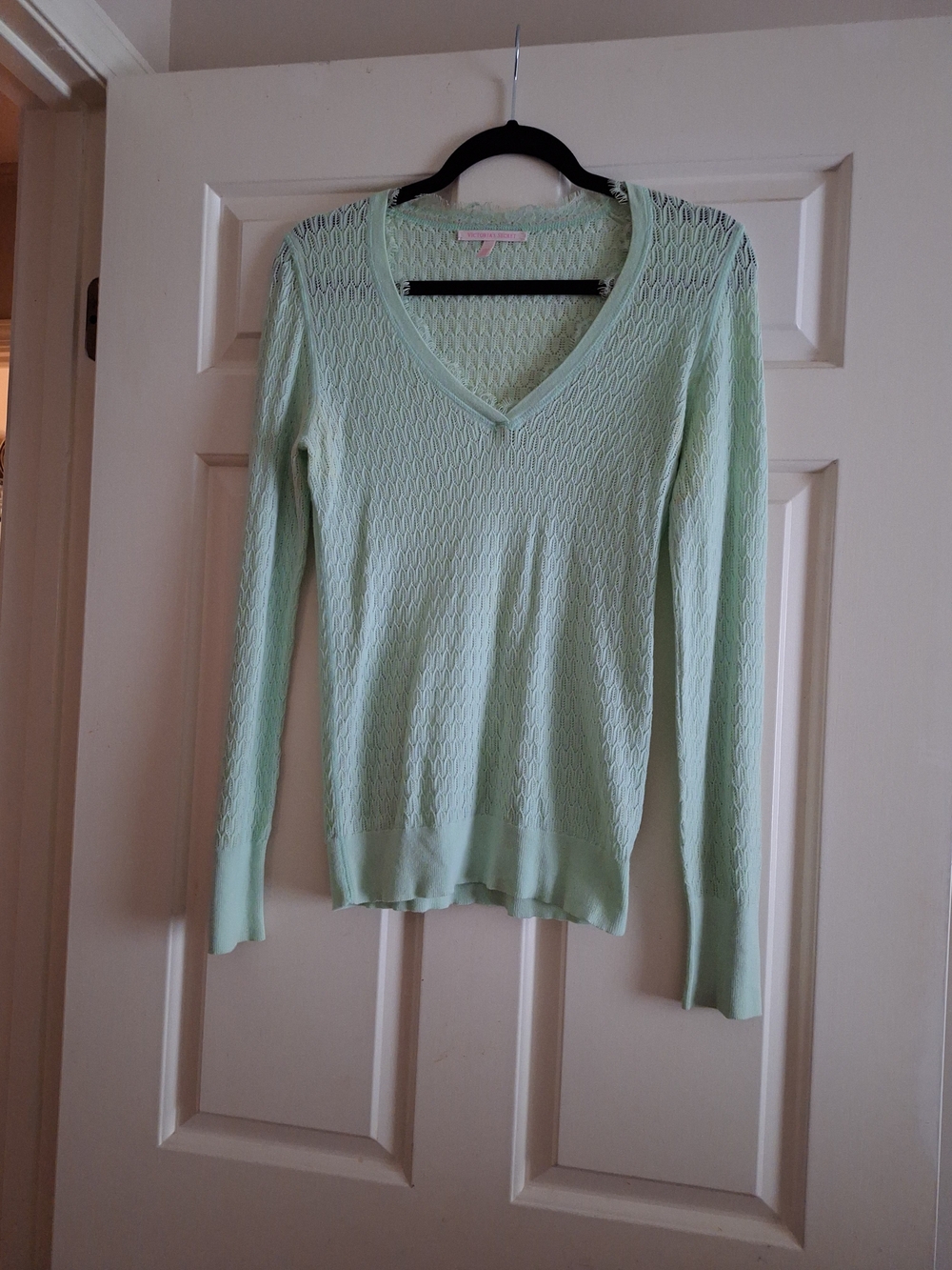 Victoria's Secret Mint Green V-Neck Knit Sweater